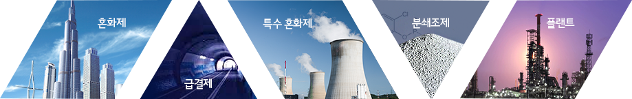 혼화제 급결제 특수 혼화제 분쇄조제 플랜트